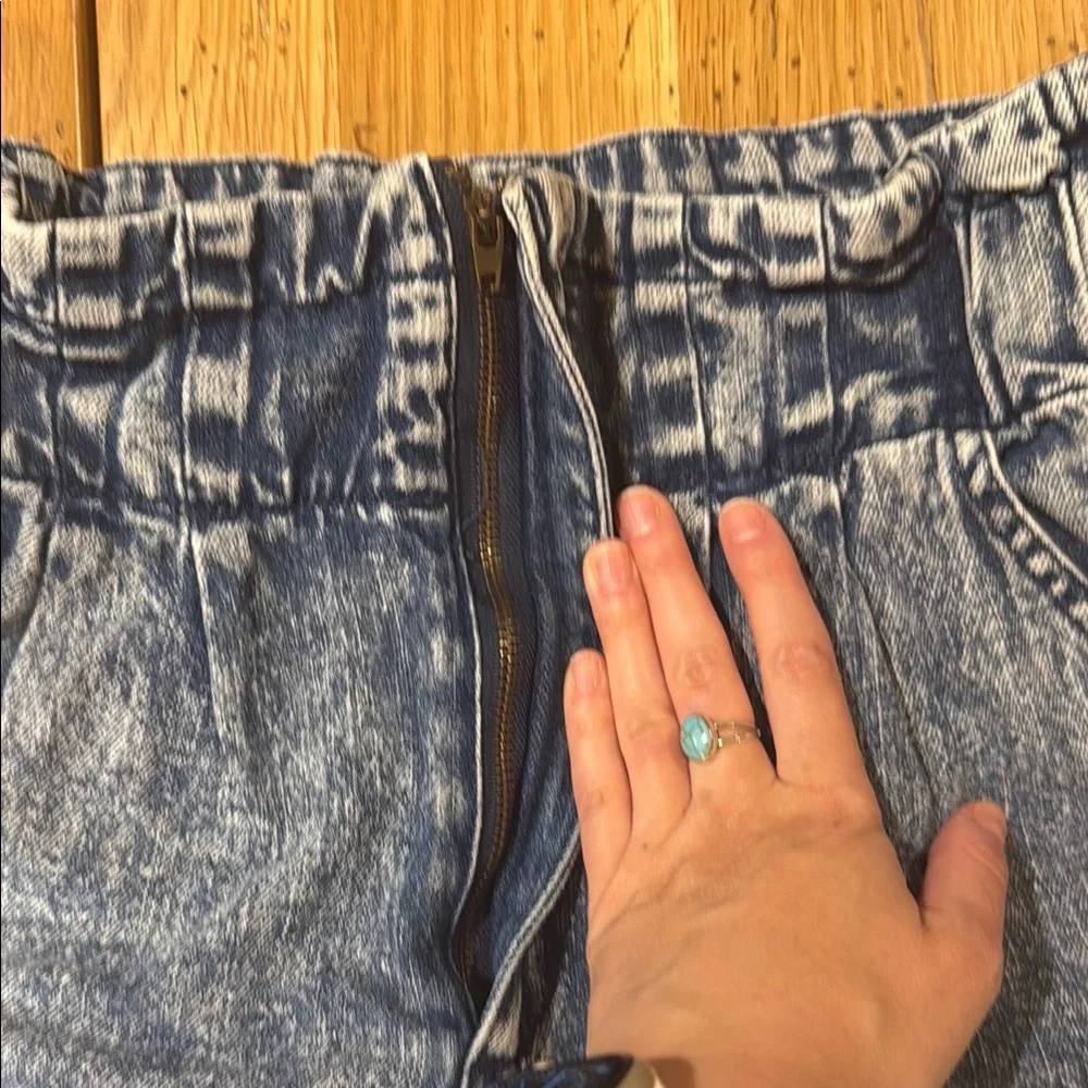 Blue High Waist Distressed Denim Shorts - Picture 5 of 9
